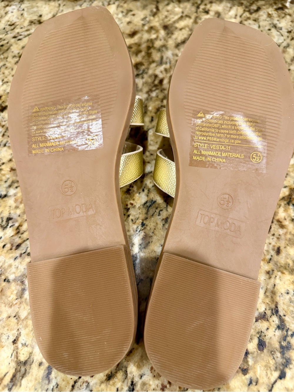 TOP Moda Gold Braided Slide Sandals - Picture 3 of 4